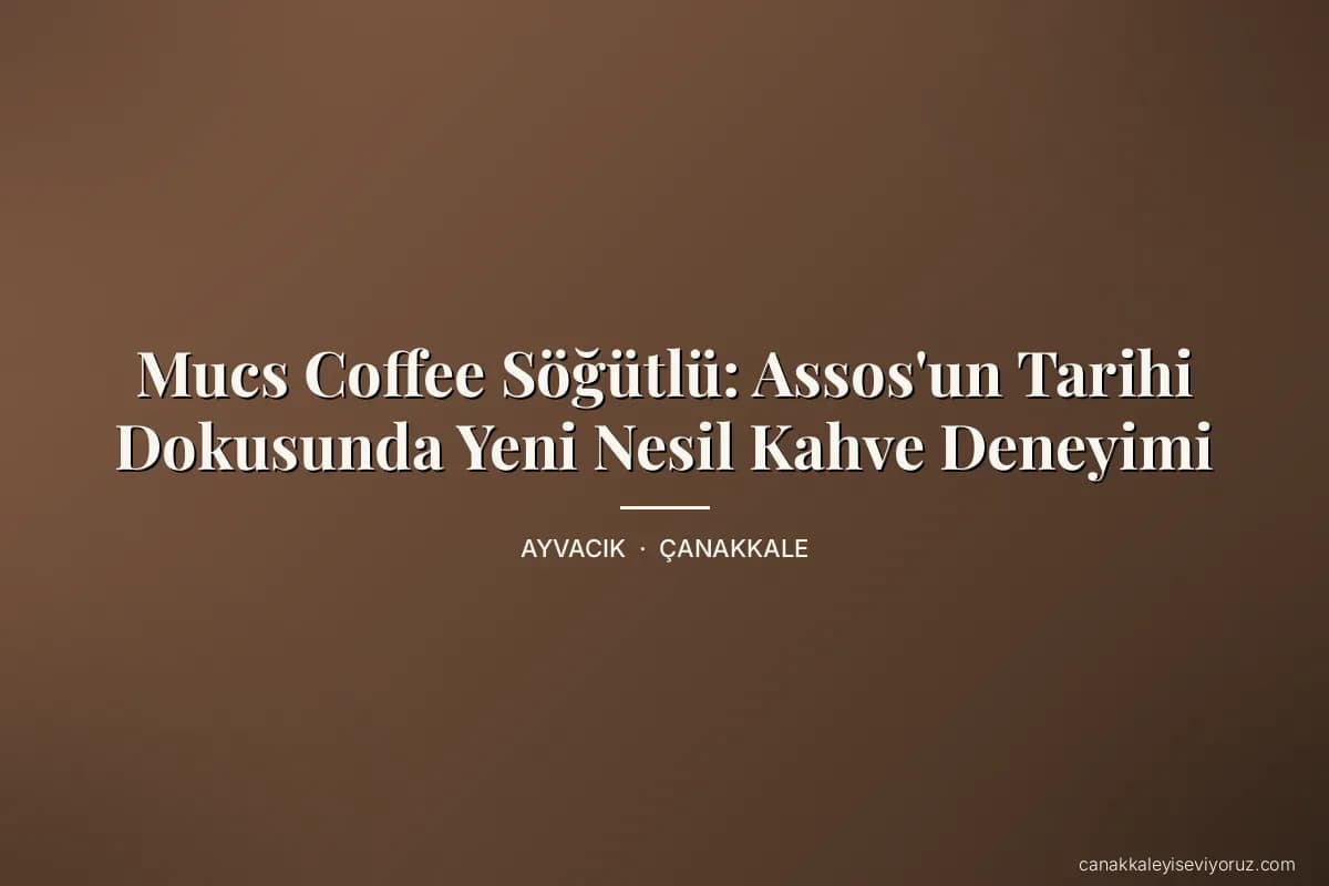 Mucs Coffee Söğütlü: Assos'un Tarihi Dokusunda Yeni Nesil Kahve Deneyimi