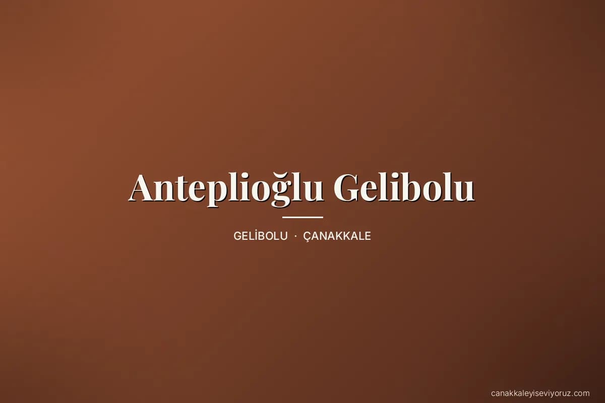 Anteplioğlu Gelibolu