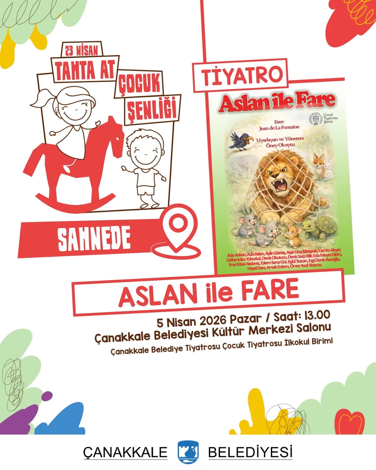 Çanakkale'de Şenlik Başlıyor: "Aslan ile Fare" Çocuk Tiyatrosu Sahnede!