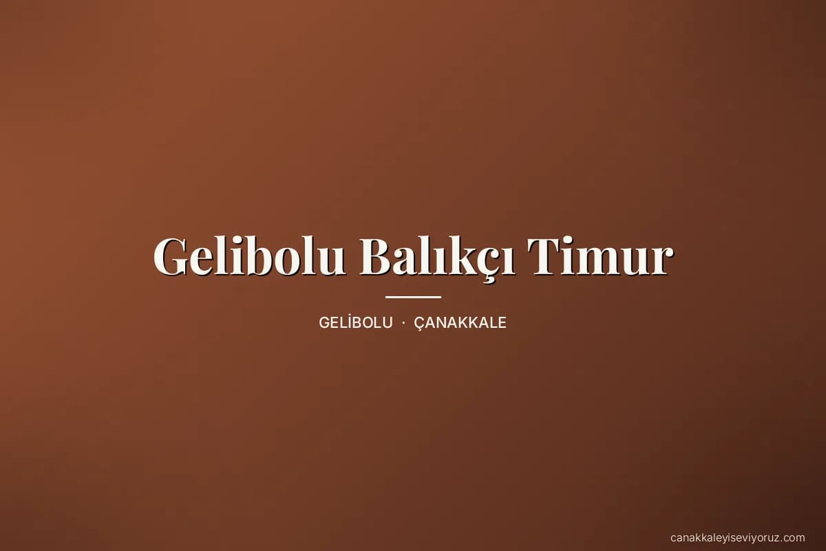 Gelibolu Balıkçı Timur