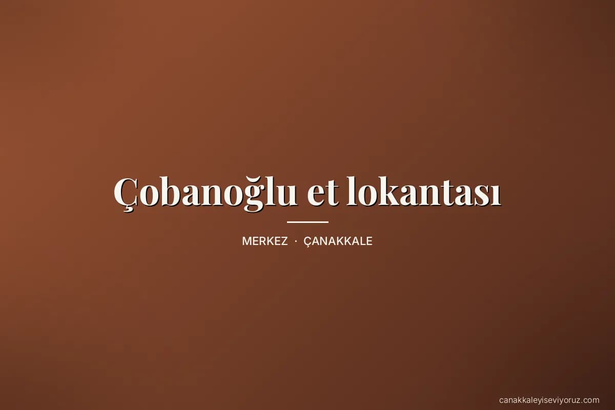 Çobanoğlu et lokantası
