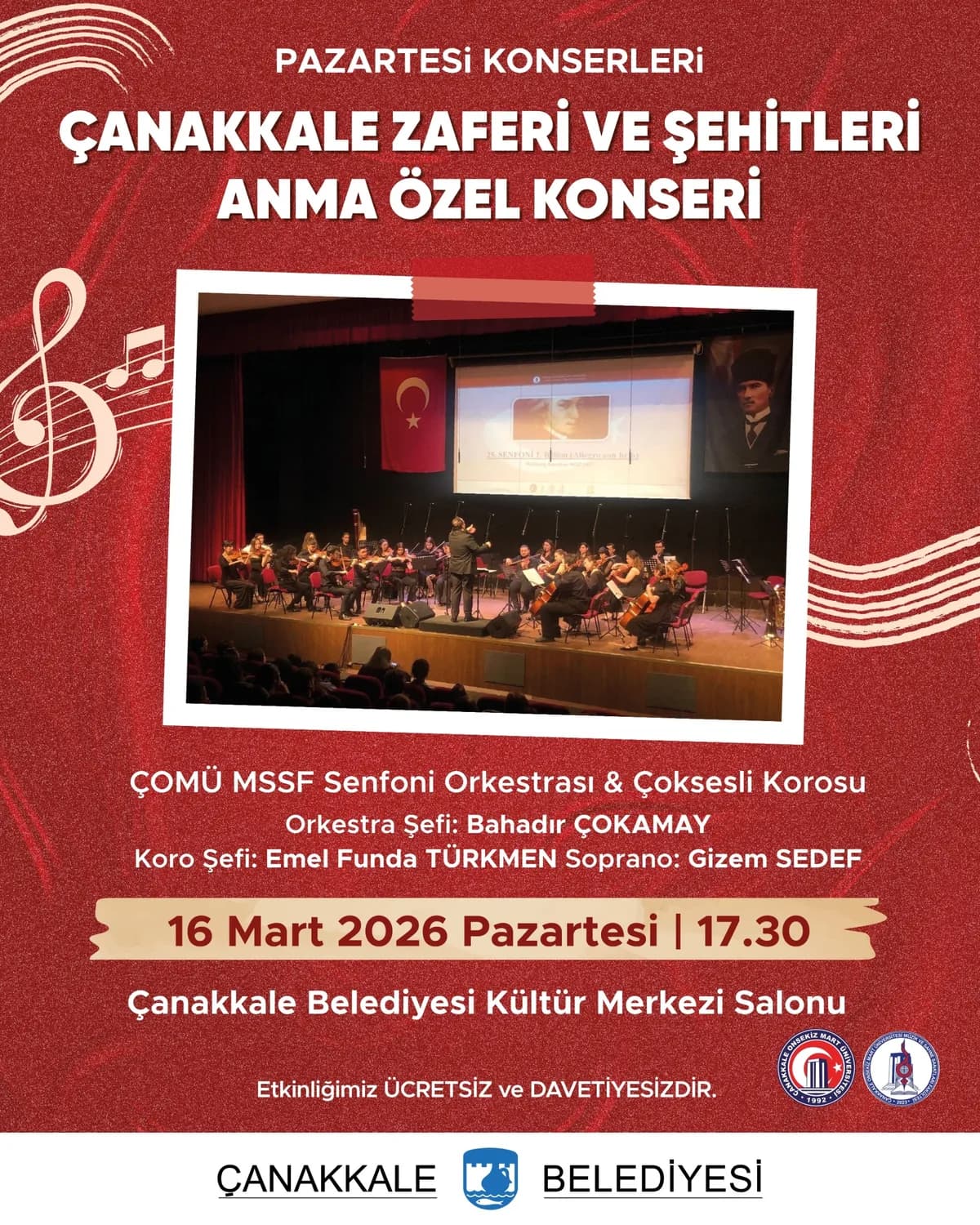Destansı Zafere Senfonik Saygı: Çanakkale Zaferi ve Şehitleri Anma Özel Konseri