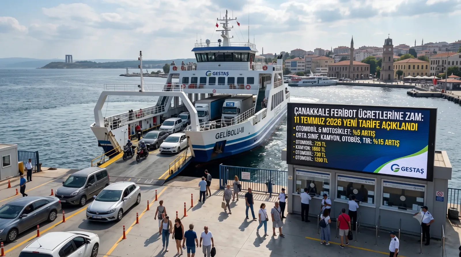 Çanakkale Feribot Seferlerinde Yeni Dönem: Bilet Fiyatlarına Zam Geldi
