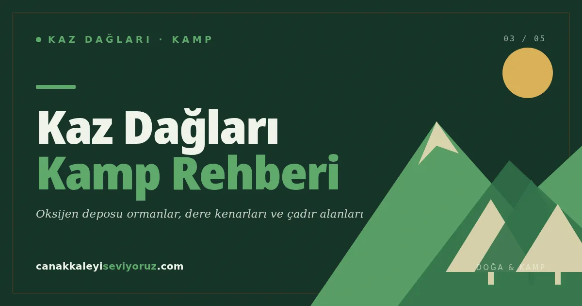 Çanakkale & Kaz Dağları Kamp Alanları Rehberi (2026): Sisteme Göre Kur, Yere Göre Seç