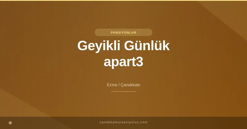 Geyikli Günlük apart3
